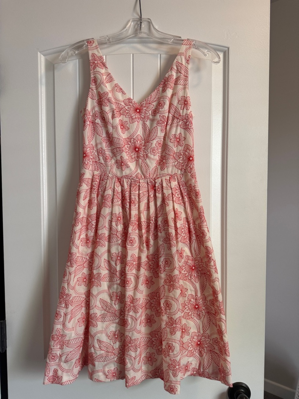 ANTONIO MELANI Pink Floral V-Neck Midi Dress